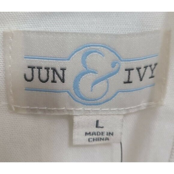 NEW Jun & Ivy Francesca's Women's Sleeveless Tank Blouse Front Tie Scallop Sz L - Picture 5 of 10